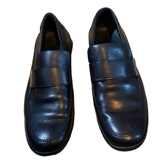 Gucci Rubber Soled Black Leather Driving Loafers 7 1/2 Vintage Unisex - Picture 2 of 12